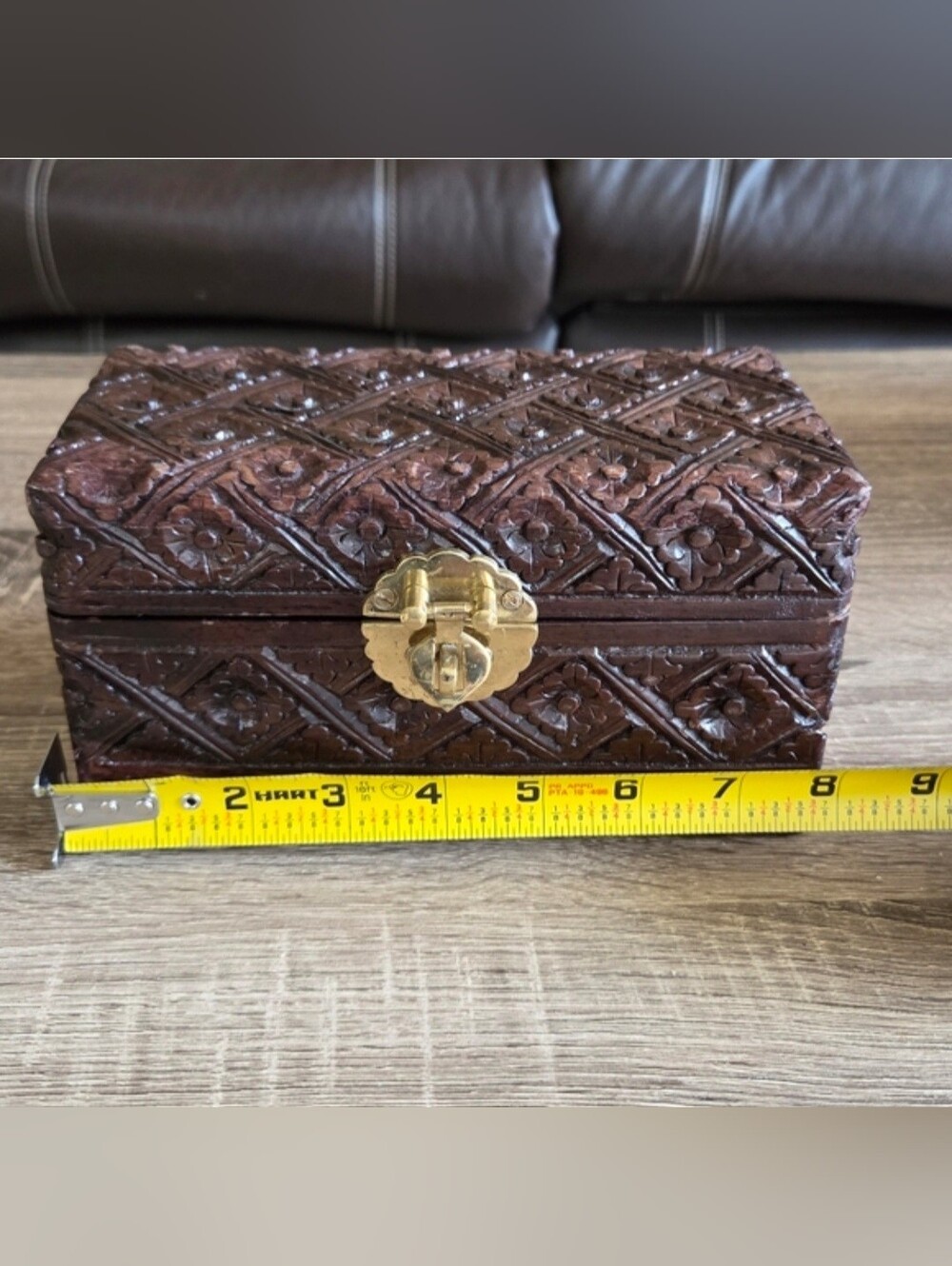 Vintage Small Wooden Carving Box